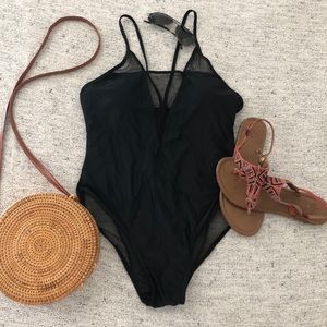 NWT CUPSHE black mesh one piece large